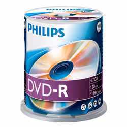 Philips DVD-R DM4S6B00F/00, DVD-R, 100 pc(s), 4.7 GB