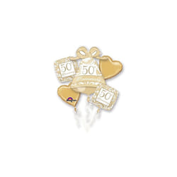 50th Anniversary Gold Scroll Foil Bouquet Balloons