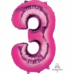 Amscan 2828101, Toy balloon, Foil, Pink, Number, 55 cm, 5 pc(s)