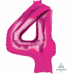 Amscan 2828401, Toy balloon, Foil, Pink, Number, 66 cm, 5 pc(s)