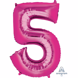 Amscan 2828701, Toy balloon, Foil, Pink, Number, 53 cm, 5 pc(s)