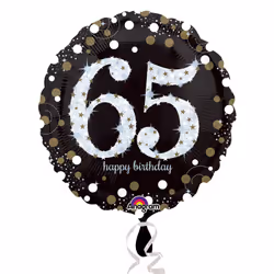 Amscan 3213301, Toy balloon, Foil, Black, Birthday, Round, 5 pc(s)