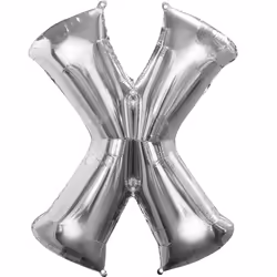 Amscan 3299501, Toy balloon, Foil, Silver, Letter, 680 mm, 880 mm