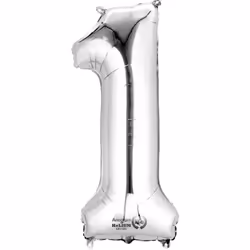 Amscan 3307611, Toy balloon, Foil, Silver, Number, 40 cm, 5 pc(s)