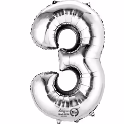 Amscan 3308011, Toy balloon, Foil, Silver, Number, 40 cm, 5 pc(s)