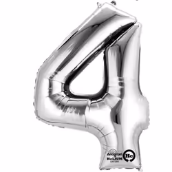Amscan 3308211, Toy balloon, Foil, Silver, Number, 40 cm, 5 pc(s)