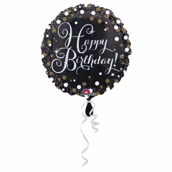 Amscan 3406201, Toy balloon, Foil, Black, Brown, White, Birthday, Round, 430 mm