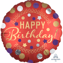 Amscan 3906801, Toy balloon, Foil, Red, Birthday, Round, 5 pc(s)