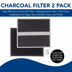 Broan-NuTone HPF30 Replacement Charcoal Filter (XC) for Dual Filter Ductless Range Hoods  Carbon Air Filter  Set of 2