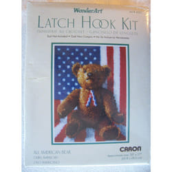 caron Latch Hook Kit 20 Inch x27 Inch -All American Teddy