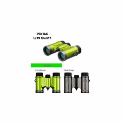 PENTAX Binoculars UD 9x21 Green. A bright, clear field of view, a compact, lightweight body with roof prism, Fully Multi-Coated optics provides excell