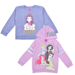 Disney Princess Girls 2 Piece Zip Up Hoodie  and Long Sleeve Shirt Set