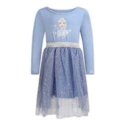 Disney Frozen Girls Elsa Long Sleeve Dress for Toddler and Little Girl