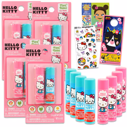 Hello Kitty Lip Balm Tubes - Bundle with 8 Hello Kitty Lip Balms in Assorted Flavors for Party Favors Plus Hello Kitty Sticke ...
