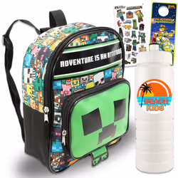 Minecraft Mini Backpack for Boys - Bundle with 11"" Minecraft Backpack for School Plus Stickers Water Bottle and More | Min ...