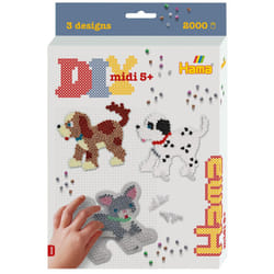 Hama - Box Dog and cat - 2000 Beads and 2 Plates - Iron on Beads Size Midi - Creative Activities