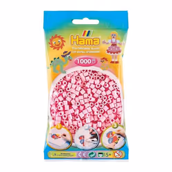 Hama 1,000 Beads in Bag, One Size - Pastel Rose