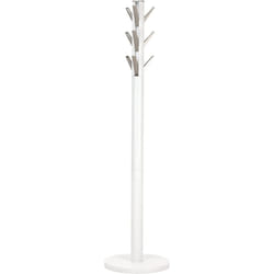Umbra Flapper Coat Rack, Clothing Hanger, Umbrella Holder, and Hat Organizer, Great for Entryway, Wood, White