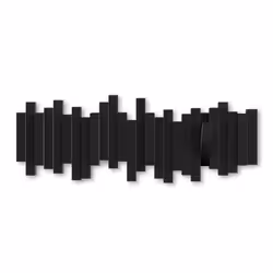 Sticks Multi Hook Coat Rack - Modern, Unique, Space-Saving Wall Mounted Hanger with 5 Flip-Down Hooks for Hanging Coats, Scar ...