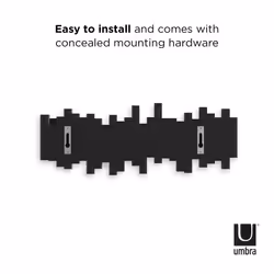 Sticks Multi Hook Coat Rack - Modern, Unique, Space-Saving Wall Mounted Hanger with 5 Flip-Down Hooks for Hanging Coats, Scarves, Purses and More,