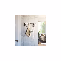 Sticks Multi Hook Coat Rack - Modern, Unique, Space-Saving Wall Mounted Coat Hanger with 5 Flip-Down Hooks for Hanging Coats, Scarves, Purses and More - Additional view 6