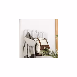 Sticks Multi Hook Coat Rack - Modern, Unique, Space-Saving Wall Mounted Coat Hanger with 5 Flip-Down Hooks for Hanging Coats, Scarves, Purses and More - Additional view 7