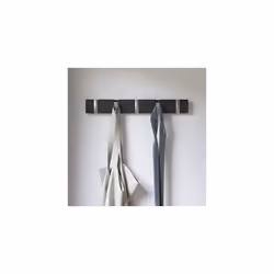 5 Flip Wall Mounted Floating Rack - Modern, Sleek, Space-Saving Hanger with Retractable Hooks to Hang Coats, Scarves, Purses and More, Driftwood/Black - Additional view 11