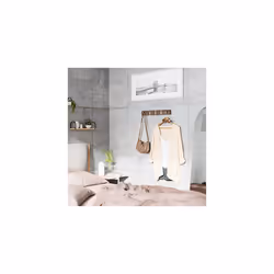 5 Flip Wall Mounted Floating Rack - Modern, Sleek, Space-Saving Hanger with Retractable Hooks to Hang Coats, Scarves, Purses and More, Driftwood/Black - Additional view 7