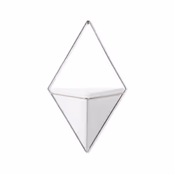 Umbra 470752-670, Pot planter, Wall-mounted, Ceramic, Copper, Resin, Silver, White, Triangle, Indoor