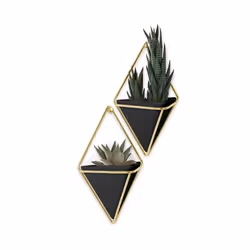 Umbra 470753-1137, Pot planter, Wall-mounted, Brass, Ceramic, Copper, Resin, Black, Gold, Triangle, Indoor
