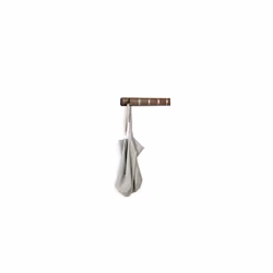 8 Flip Wall Mounted Floating Rack â Modern, Sleek, Space-Saving Hanger with Retractable Hooks to Hang Coats, Scarves, Purses and More, Light Walnut
