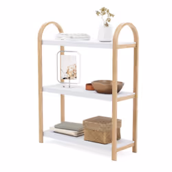 Umbra Bellwood, Freestanding, Wood, Natural, White, Universal, 39 kg, 3 shelves