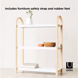 Umbra Bellwood Freestanding Wood Natural, White