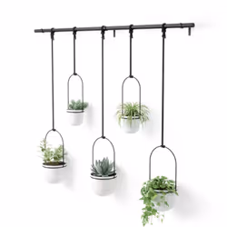 Umbra Triflora, Pot planter, Hanging, Metal, Polypropylene (PP), Black, White, Round, Indoor