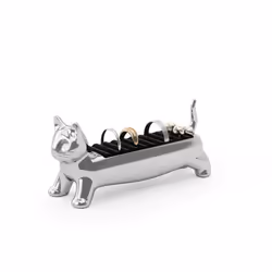 Umbra Ali Cat, Jewellery organizer, Chrome, Velvet, Zinc, 40 mm, 120 mm, 50 mm