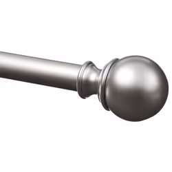 Amazon Basics 1Inch Curtain Rod with Round Finials 1Pack 36 to 72 Nickel