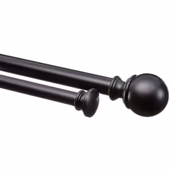 Amazon Basics 1-Inch Double Extendable curtain Rods with Round Finials