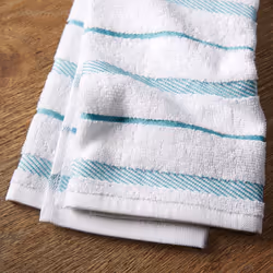 KitchenAid Albany Kitchen Towel 4-Pack Set  Aqua/White  16""""x26""""