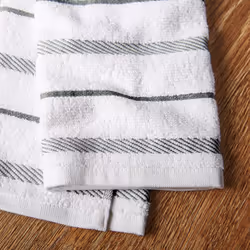 KitchenAid Albany Kitchen Towel 4-Pack Set  Grey/White  16""""x26""""