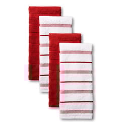 KitchenAid Albany Kitchen Towel 4-Pack Set  Passion Red/White  16""""x26""""