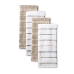KitchenAid Albany Kitchen Towel 4-Pack Set  Milkshake Tan/White  16""""x26""""