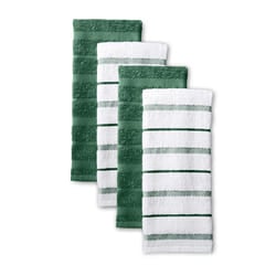 KitchenAid Albany Kitchen Towel 4-Pack Set  Dark Green/White  16""""x26""""