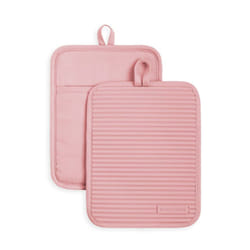 KitchenAid Ribbed Soft Silicone Pot Holder Set  Dried Rose  7""""x9""""