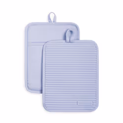KitchenAid Ribbed Soft Silicone Pot Holder 2-Pack Set  Lavender Cream Purple  7""""x9""""