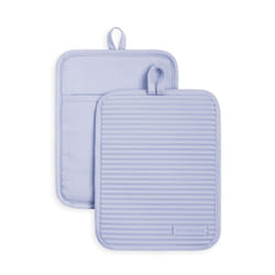 KitchenAid Ribbed Soft Silicone Pot Holder 2-Pack Set  Lavender Cream Purple  7""""x9""""