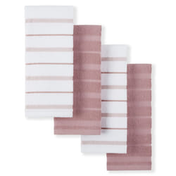 KitchenAid Albany Kitchen Towel 4-Pack Set  Dried Rose/White  16""""x26""""