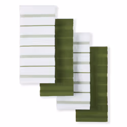 KitchenAid Albany Kitchen Towel 4-Pack Set Matcha Green/White 16""""x26""""