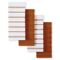 KitchenAid Albany Kitchen Towel 4-Pack Set  Honey Orange/White  16""""x26""""