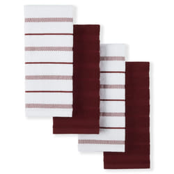 KitchenAid Albany Kitchen Towel 4-Pack Set  Smoked Paprika Red/White  16""""x26""""