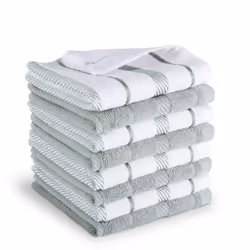 KitchenAid Albany Dishcloth 8 Pack Set Matte Grey/White 12""""x12""""